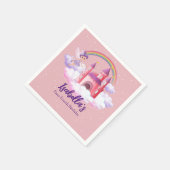 Fairy Kid's Birthday Fairytale Castle Rainbow Serviette (Ecke)