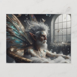 Fairy King nimmt ein Bad in einer Golden Tube Postkarte