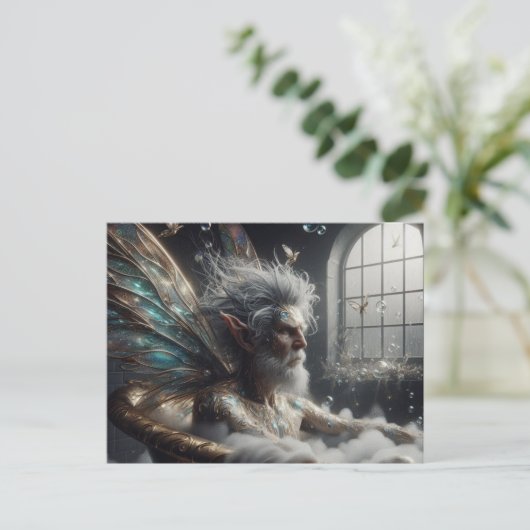 Fairy King nimmt ein Bad in Gold Tube Postkarte (Stehend Vorderseite)