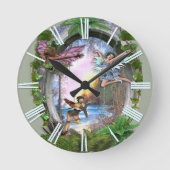 Fairy Kingdom Runde Wanduhr (Vorderseite)