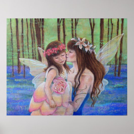 Fairy Kisses ART PRINT Mutter und Tochter Poster (Vorne)