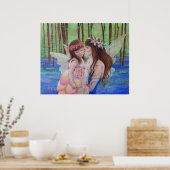 Fairy Kisses ART PRINT Mutter und Tochter Poster (Küche)