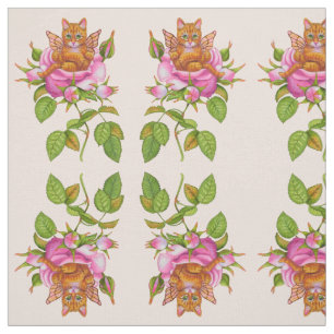 Fairy Kitten Ruhen in Rose Stoff