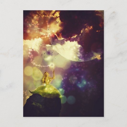 Fairy kommt vom Mond zu einer Prinzessin Postkarte (Vorderseite)