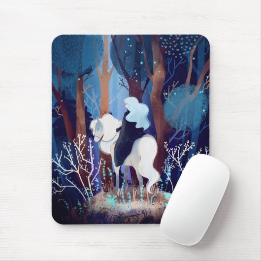 Fairy Lady in einem Schwarzen Kap Mousepad (Mit Mouse)