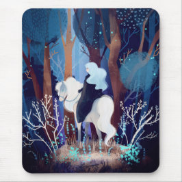 Fairy Lady in einem Schwarzen Kap Mousepad