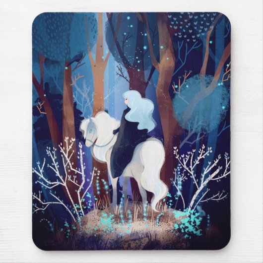 Fairy Lady in einem Schwarzen Kap Mousepad (Vorne)