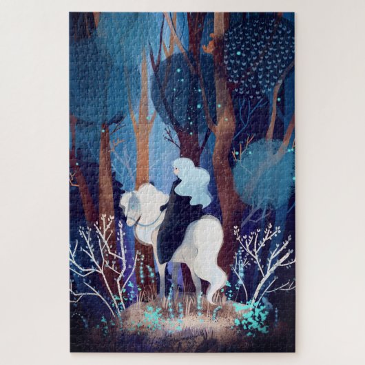 Fairy Lady in einem Schwarzen Kap Puzzle (Vertikal)