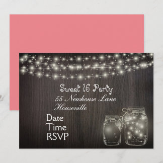 Fairy Lights 16 . Geburtstag Party Einladung