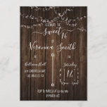 Fairy Lights and Wood Sweet 16 Einladung<br><div class="desc">Das rustikale Holzdesign mit dunklem Holz und Märchenleuchten. Es ist perfekt für jeden süßen 16.</div>