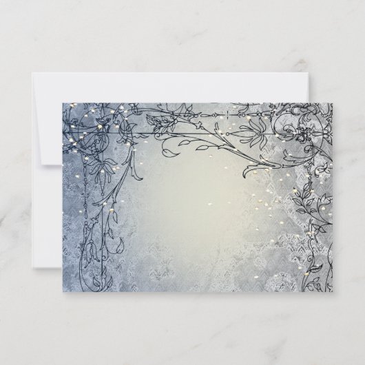 Fairy Lights Blue Whimsy Save the Date (Rückseite)