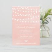 Fairy Lights Blush Bridal Dusche Einladung (Stehend Vorderseite)