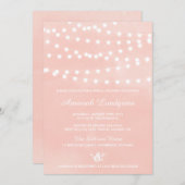 Fairy Lights Blush Bridal Dusche Einladung (Vorne/Hinten)