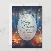 Fairy Lights in a Moonlit Forest Baby Shower Einladung (Vorderseite)