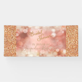 Fairy Lights Rose Gold Glitzer Pink Brautparty Banner