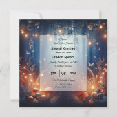 Fairy Lights und Moonlit Forest Magic Wedding Einladung (Vorderseite)