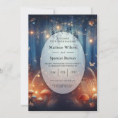 Fairy Lights und Moonlit Forest Magic Wedding Einladung (Vorderseite)