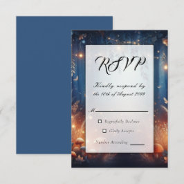 Fairy Lights und Moonlit Forest Magic Wedding RSVP Karte