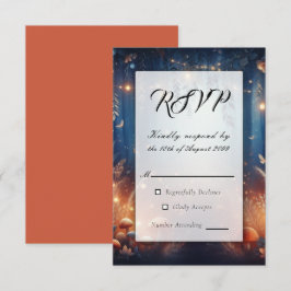 Fairy Lights und Moonlit Forest Magic Wedding RSVP Karte