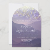Fairy Lights Violet Lila Wedding Einladung (Vorderseite)