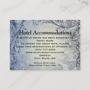 Fairy Lights Whimsy Blue Hotel Unterkunftskarten Begleitkarte