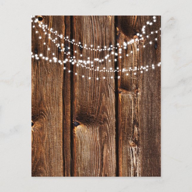 Fairy Lights & Wood Rustic Scrapbook Paper (Vorderseite)