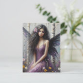 Fairy lila in einem Birkenwald Postkarte (Stehend Vorderseite)