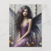 Fairy lila in einem Birkenwald Postkarte (Vorderseite)