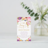 Fairy Lila Pink Floral Bringen Bücher für Baby Begleitkarte (Stehend Vorderseite)