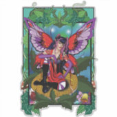 Fairy Lila Red Mushroom Gothic Aufkleber (Vorderseite)