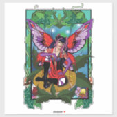 Fairy Lila Red Mushroom Gothic Aufkleber (Blatt)