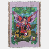 Fairy Lila Red Mushroom Gothic Decke (Vorderseite Vertikal)