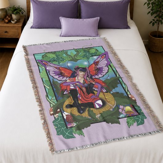 Fairy Lila Red Mushroom Gothic Decke