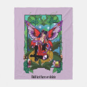 Fairy Lila Red Mushroom Gothic Fleecedecke (Vorderseite)