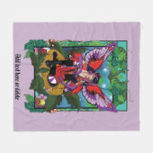 Fairy Lila Red Mushroom Gothic Fleecedecke (Vorderseite (Horizontal))