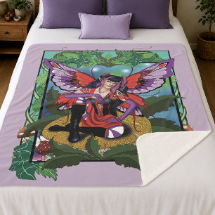 Fairy Lila Red Mushroom Gothic Sherpadecke