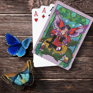 Fairy Lila Red Mushroom Gothic Spielkarten