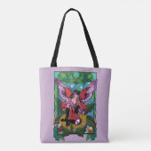 Fairy Lila Red Mushroom Gothic Tasche (Rückseite)