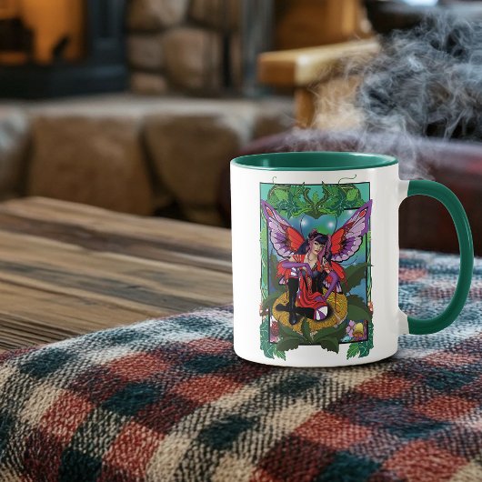 Fairy Lila Red Mushroom Gothic Tasse