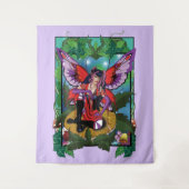 Fairy Lila Red Mushroom Gothic Wandteppich (Vorderseite)