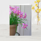 Fairy Lilies Original Still Life-Karte Karte (Gelbe Blume)