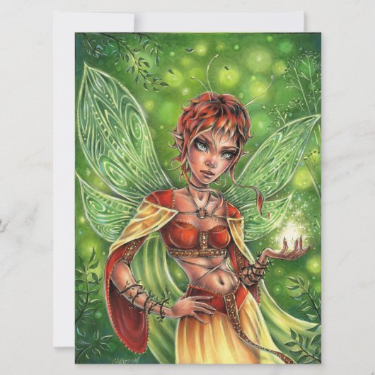 Fairy Magic Fantasy Forest Wings Female Art Card (Vorderseite)