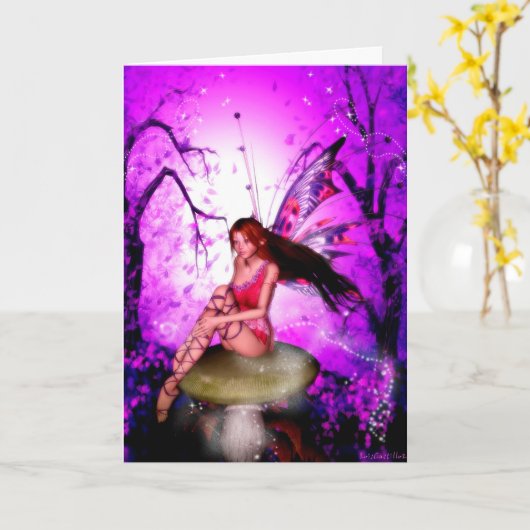 Fairy Magic Grußkarte Karte (Gelbe Blume)