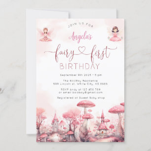 Fairy Magical First Birthday Party Einladung