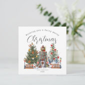 Fairy Merry Christmas Woodland Forest Foto Karte (Stehend Vorderseite)