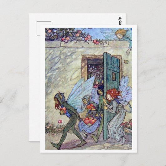 Fairy Mischief Vintag Illustration Postkarte (Vorne/Hinten)