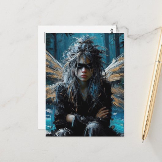 Fairy mit annoyed look postkarte (Vorderseite/Rückseite Beispiel)
