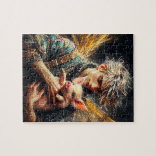 Fairy mit Baby Pig Puzzle (Horizontal)