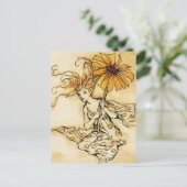 Fairy mit Blume Postcard Postkarte (Stehend Vorderseite)