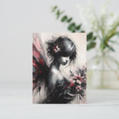 Fairy mit Blume Postkarte (Stehend Vorderseite)